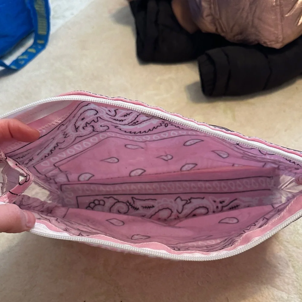 Pink Paisley Bandana Print Pouch - Picture 3 of 5
